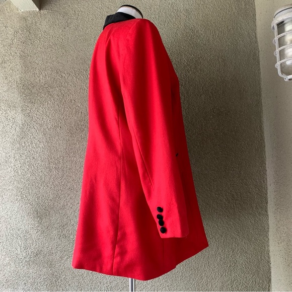 🔥5/$20🔥 “Amanda Smith” Red Pure Wool Jacket Velvet Collar size 12 - Picture 4 of 16